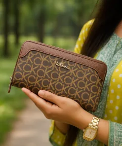 Monogram Luxe Coffee-Black Wallet